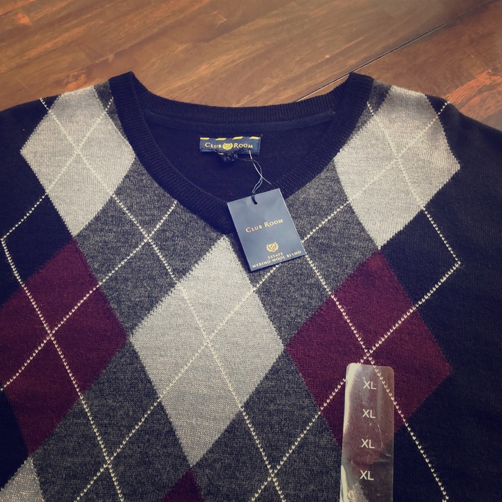 NWT! Club Room Merino Wool Blend V-Neck Sweater